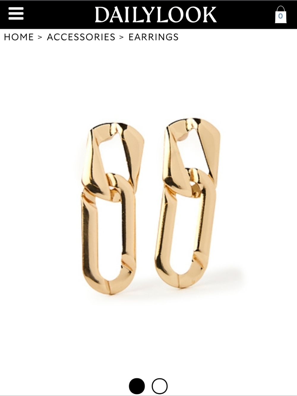 BNWT Gold Link Drop Earrings